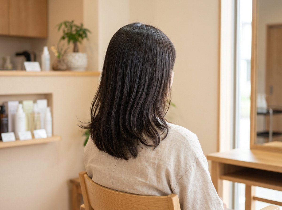 夏の乾燥した毛先をケアして秋に向けてまとまりを整えた髪