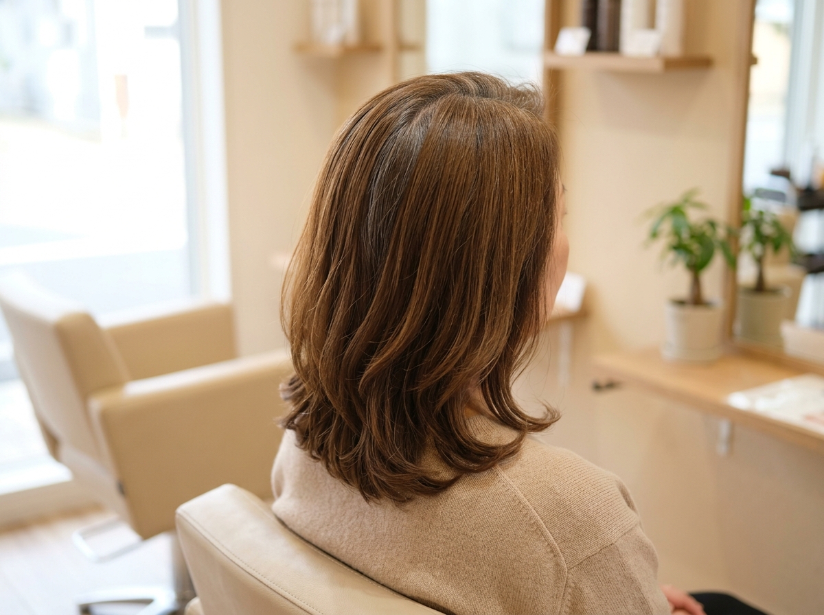 40代50代60代の大人女性に似合う自然なツヤのあるヘアカラー