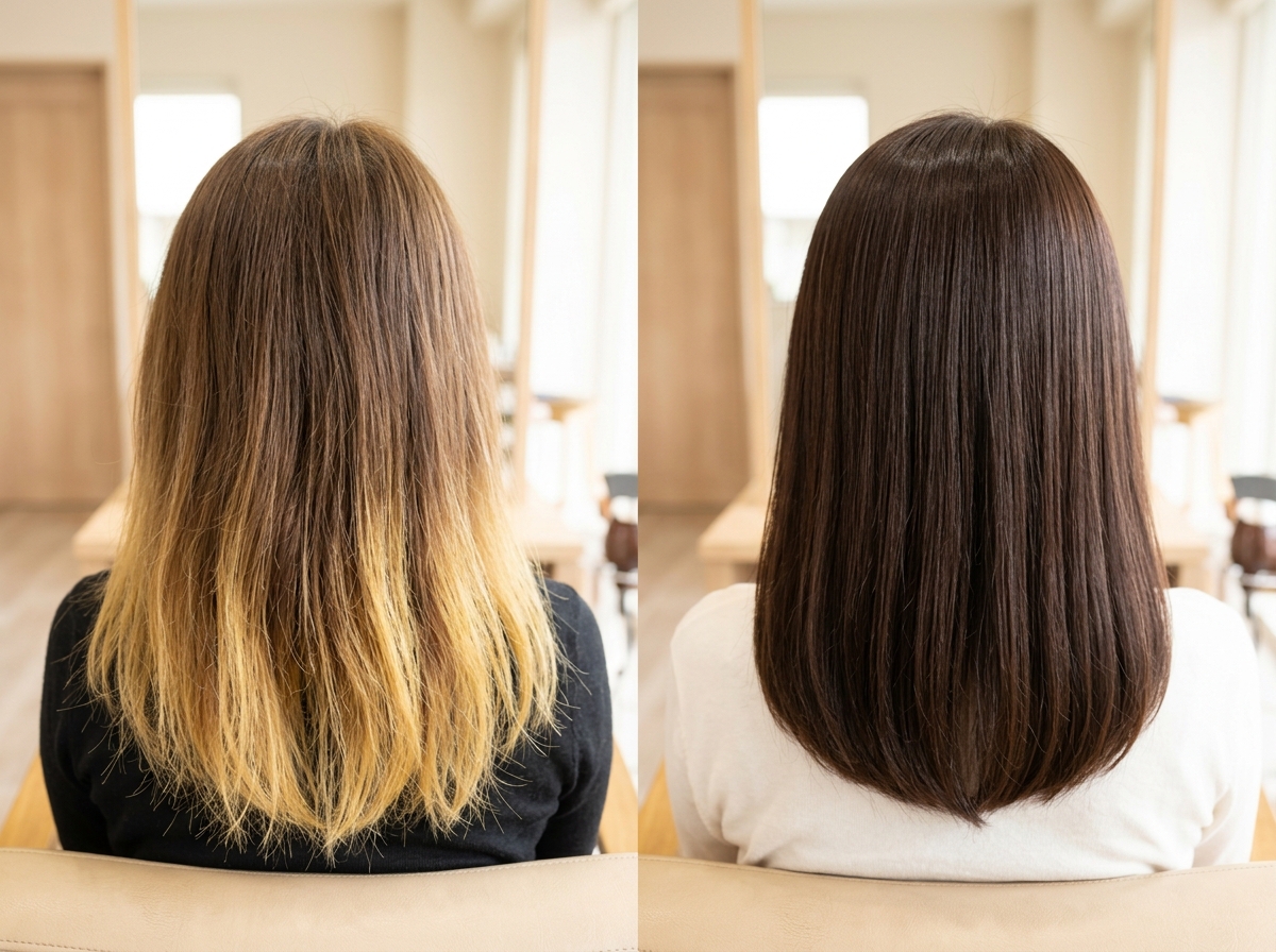 ホームケアでツヤと色味を保ったヘアカラーの仕上がり