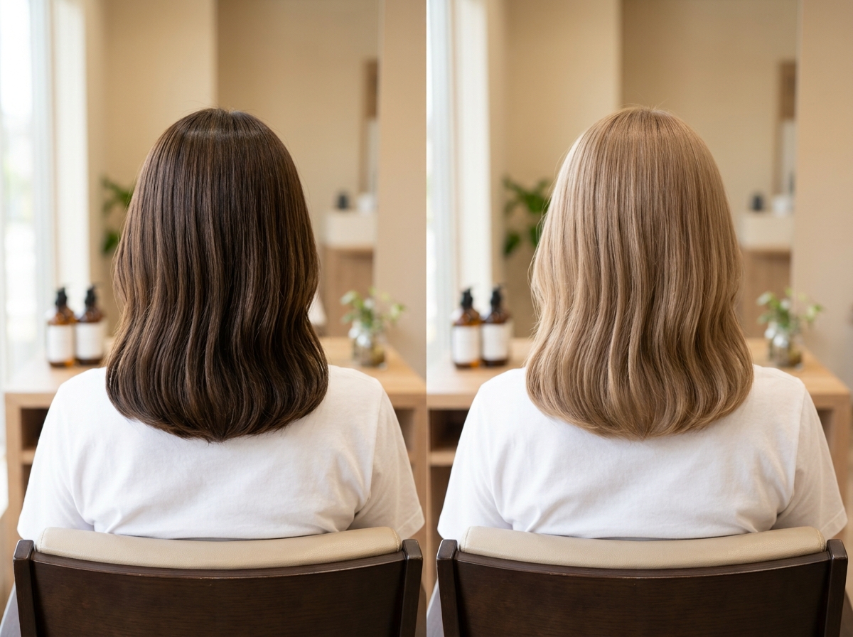 秋のブラウン系とベージュ系ヘアカラーの印象の違い