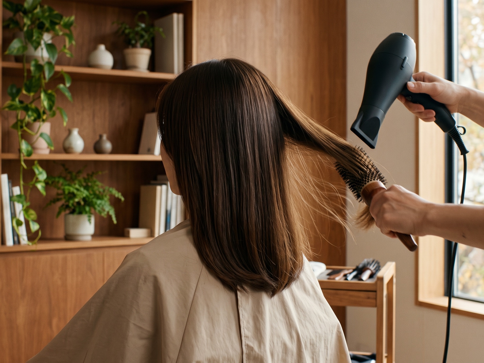 白髪をなじませるカラーの仕上げ