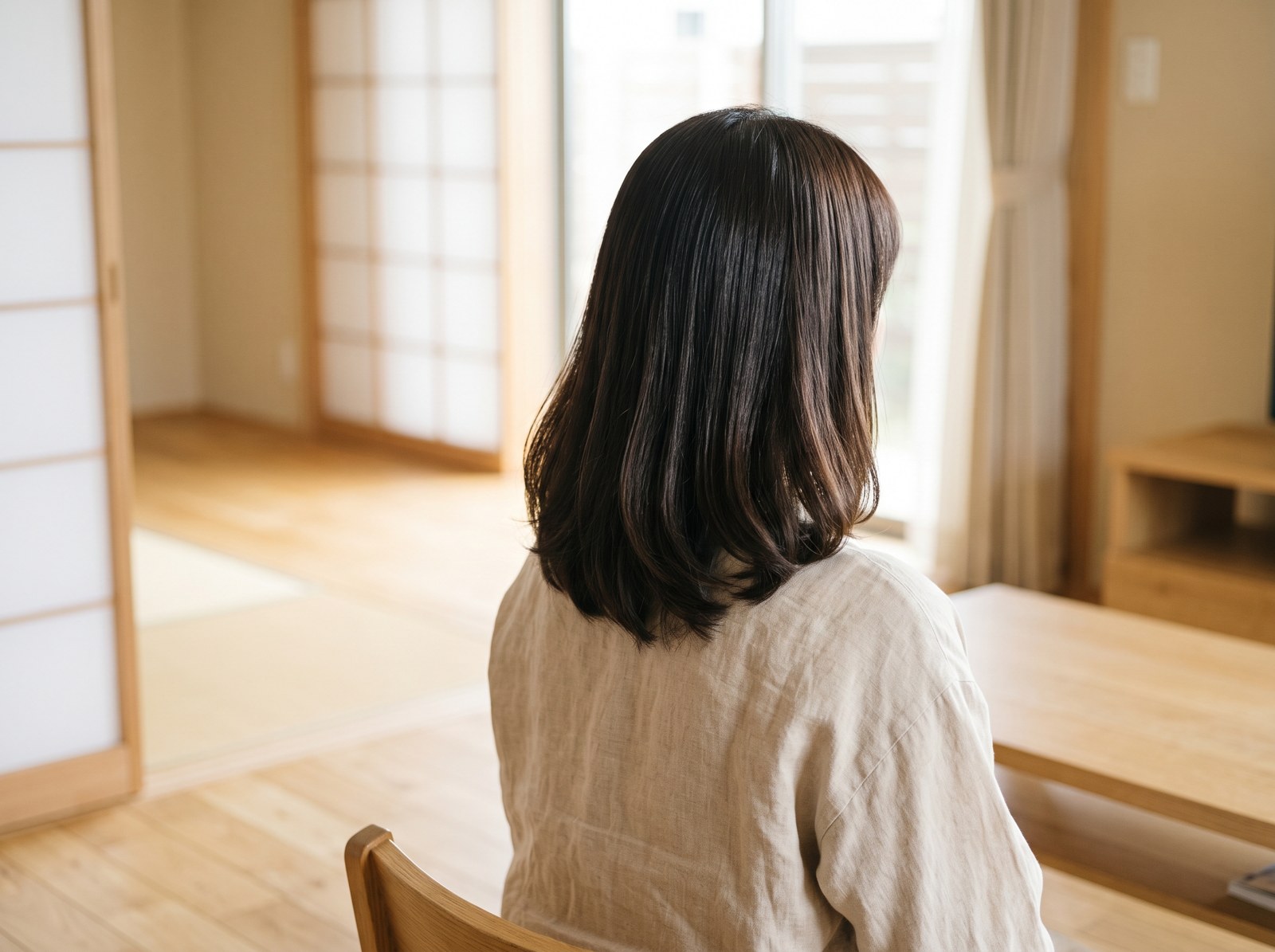 乾かしたあとのツヤのある毛先